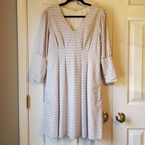 Eshakti 3/4 sleeve dress heart print pearls